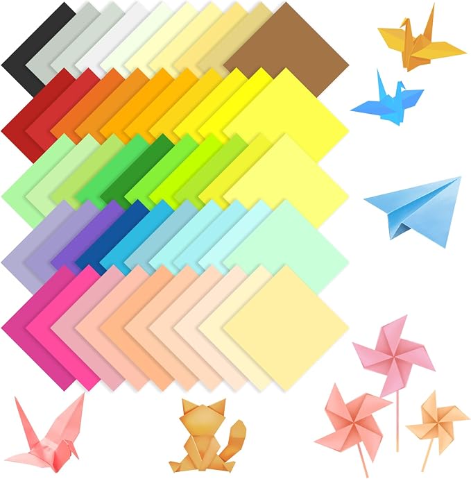 50 Colors Origami Paper 200 Sheets 6x6 Inch Double Sided Colored Paper | Square Folding Paper for Arts, Crafts, DIY Projects, Scrapbooking, Kids Activities and Classroom Creations