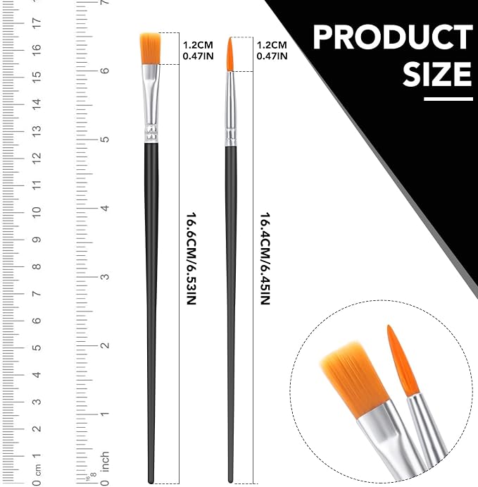 AROIC 200 Pcs Acrylic Paint Brushes, Round Flat Tip Nylon Hair Brush Bulk | Professional Oil Watercolor Artist Painting Brushes, Adult Drawing Kit for Canvas Rock Painting Art Supplies Black