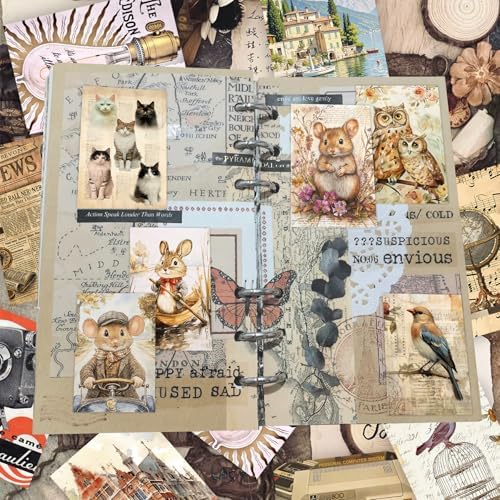 300 Pcs Vintage Aesthetic Washi Stickers Book - 6 Daily Life Scenery Themes Scrapbook Stickers Set for Journaling, Bullet Journal, Art Diary, Planner Notebook, Craft Gifts for Creatives