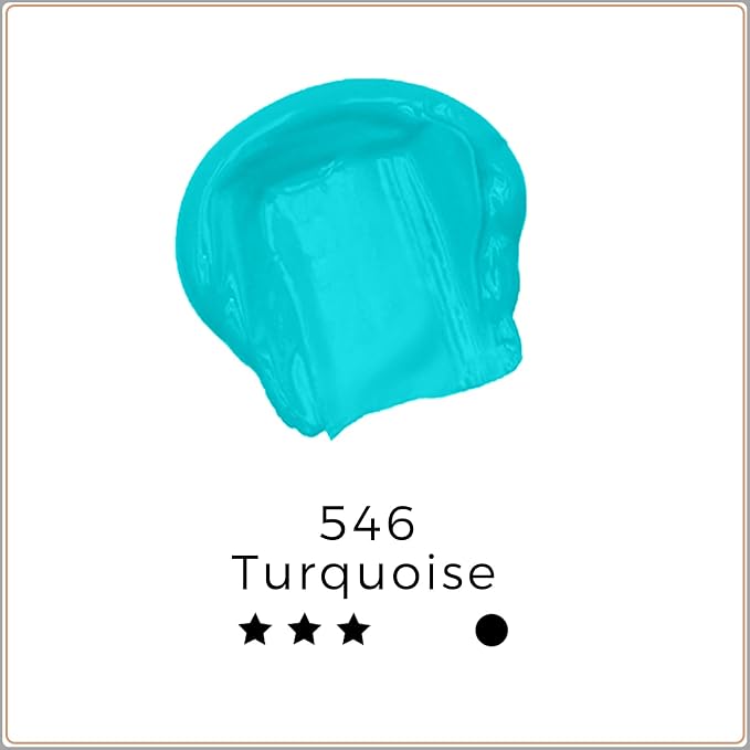 Artecho Turquoise Acrylic Paint 500ml / 17oz Large Bottle