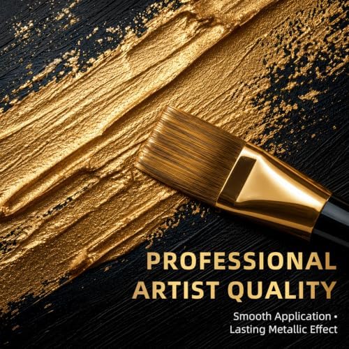 Falling in Art Gold Metallic Acrylic Paint, 8 fl oz Heavy Body Gold Leaf Paint, Non-Toxic Art Paints for Metal, Furniture, Canvas, and DIY Crafts