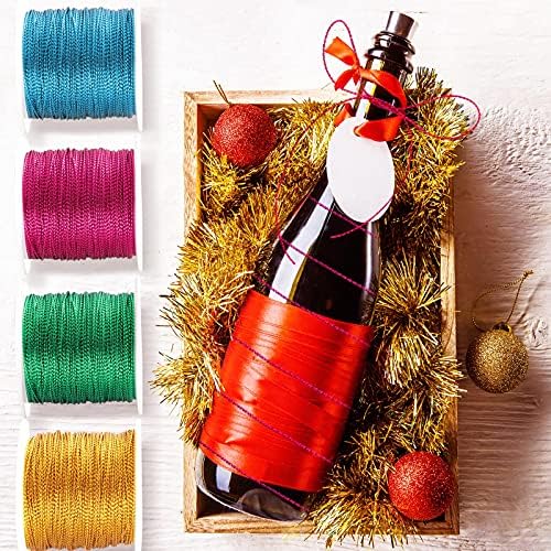 Shappy 440yards x 1mm Metallic Cord Tinsel Rope, Bright Multicolor