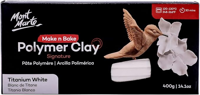 Mont Marte Make n Bake Polymer Clay 400g - Titanium White
