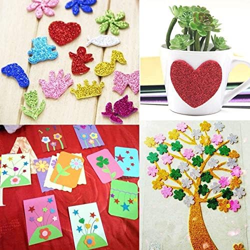10 Sheets Glitter Cardstock Paper for ‌St. Patrick's Day‌ Father's Day Decor Table Decorations, Self-adhesive Backs 30 X 20cm A4 Paper for DIY Card (Grass Green)