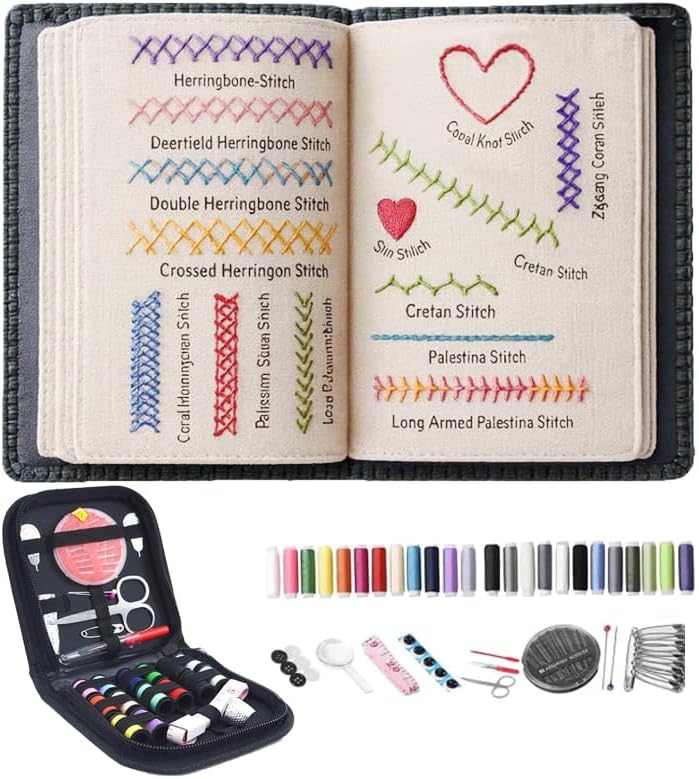 2026 New Embroidery Stitch Book Kit Portable All-Scenario Embroidery Stitch Book Comes with a Complete Toolkit The Perfect Choice for Beginners in Handicrafts (2 PCS)