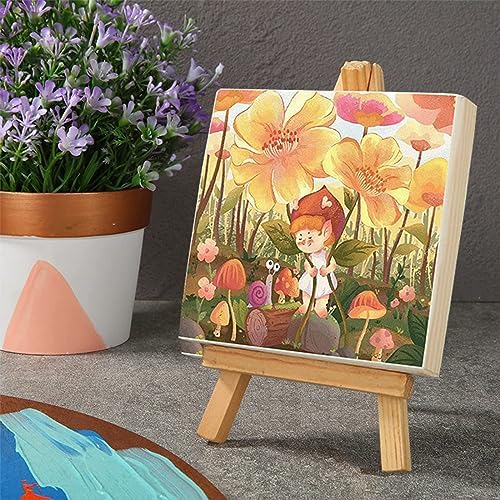 Wood Canvas Panels Square Wooden Canvas Painting Board 10 Pack