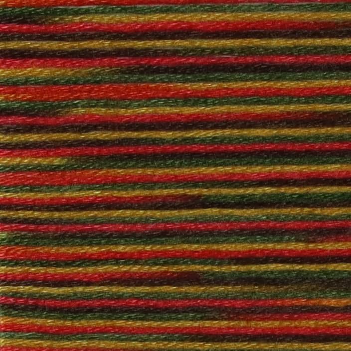 KCS Big skeins of 25 Meters Size 25 Color Variegated Cross Stitch Stranded Threads,6 skeins,4511