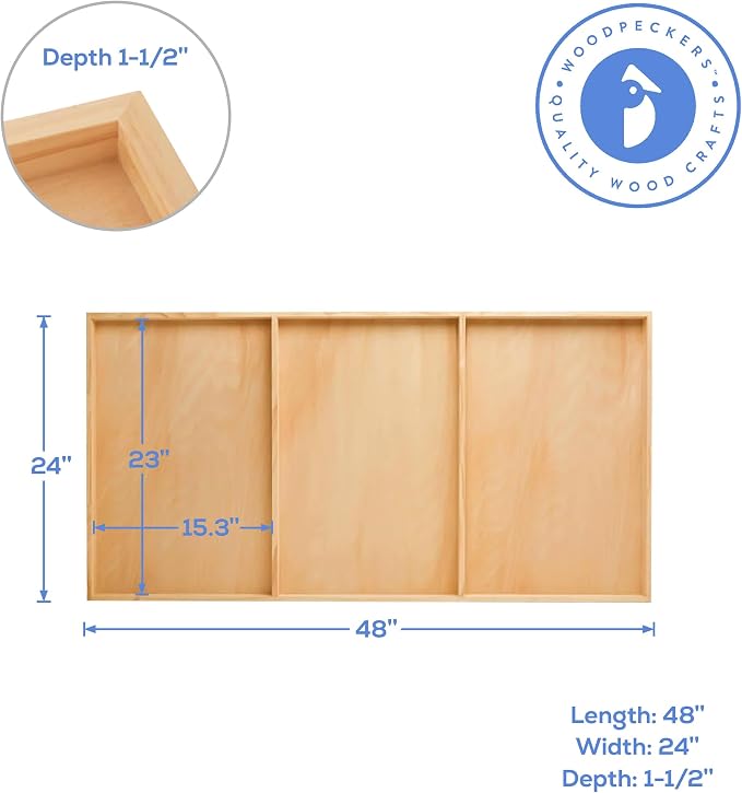 Large Birch Painting Panel 24 x 48 x 1-1/2-inch, Pack of 2 Wood Canvas Boards for Painting, Blank Signs for Crafts, by Woodpeckers