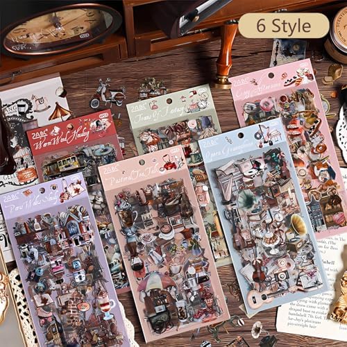 563 Pcs/36 Sheets Stickers for Scrapbooking,Sticker for Journaling Scrapbooking Stickers for Scrapbooking Art Journal Bullet Journal Accessories