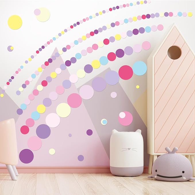 Zonon 264 Pcs Polka Dot Wall Decals for Kids, Circle Peel and Stick