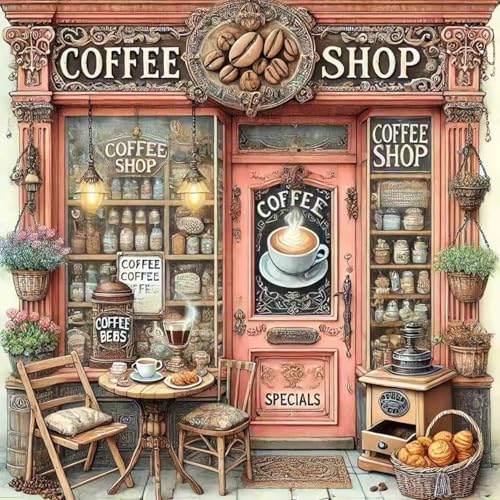 Coffee Diamond Art Kits for Adults, Diamond Painting Kits for Beginners,