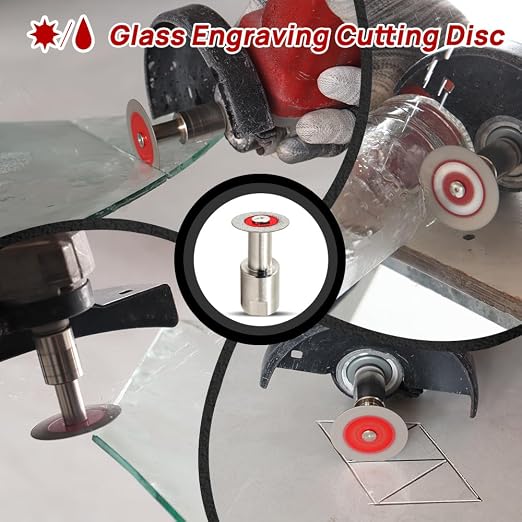 Mini Diamond Glass Cutting Disc - FOCSTOL 5pcs 1-3/16 Inch(30mm) Saw Blade and 1pc 5/8''-11 Flange for Glass Jade Marble Granite Artificial Stone Porcelain Tile Ceramic