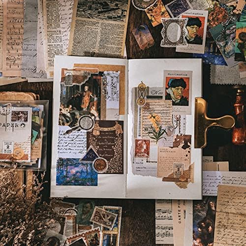 Esweny 200PCS Vintage Scrapbooking Supplies Kit for Journaling, Junk Journal Planners Aesthetic Cottagecore Room Decor Wall Art Collage Album(Artistic)