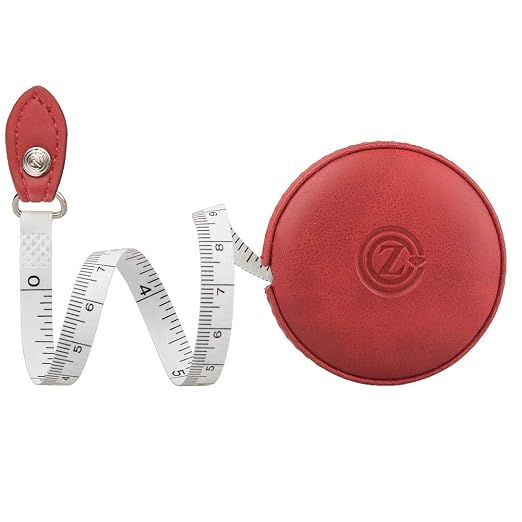 Sewing Tape Measure, Medical Body Cloth Tailor Craft Dieting Measuring Tape, 60 Inch/1.5 M Dual Sided Retractable Ruler with Push Button Round(1 Pack, Red)