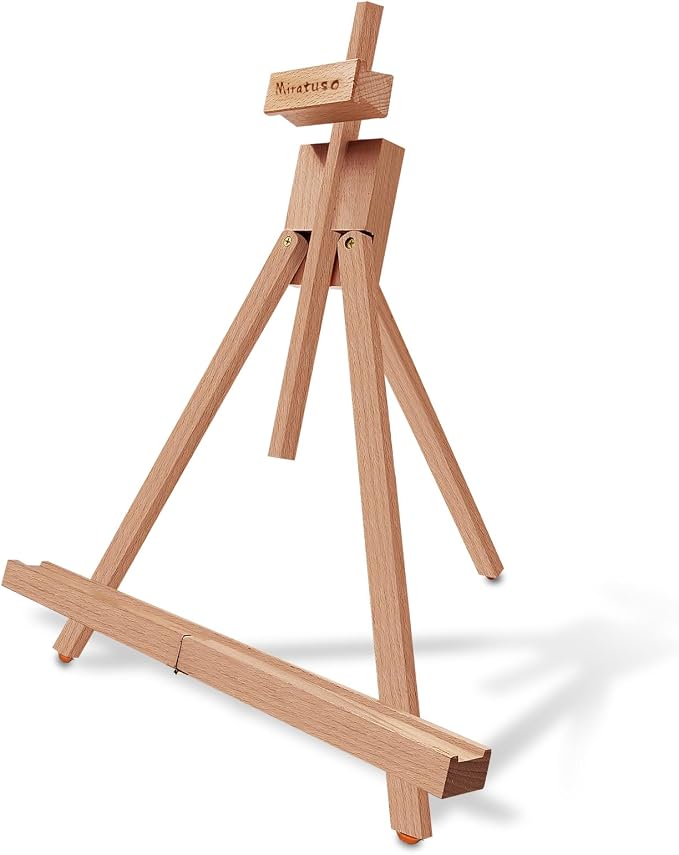 Painting Easel, A-Frame Wooden Tabletop Easel Display Stand (2 Pack) | Adjustable, Holding Canvas Up to 22" High, Foldable, Portable Multiple Use Photo and Sign Holder, Gift for Artist Beginner