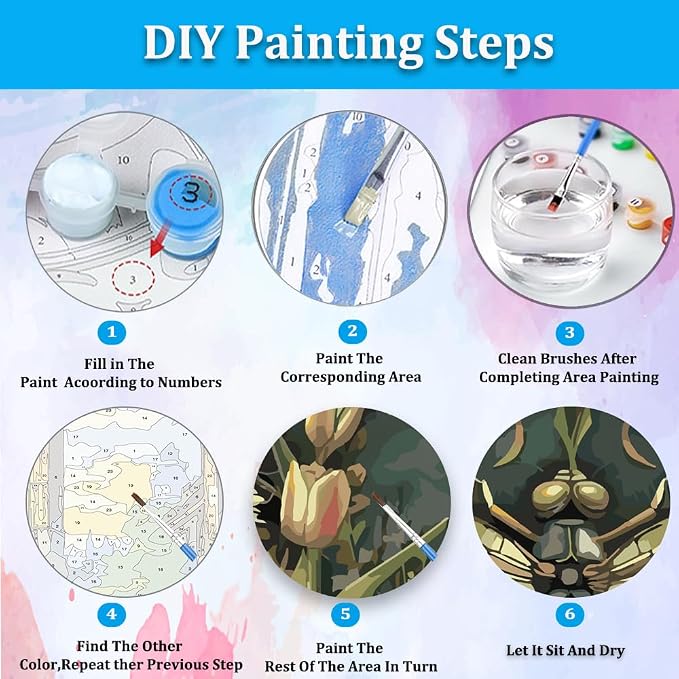 Artunion Dragonfly Paint by Numbers Kit for Adults,Dragonfly Paint by Number Kits, DIY Oil Painting Paint by Number Kits on Canvas Arts Craft for Home Wall Decor 16x20 Inch