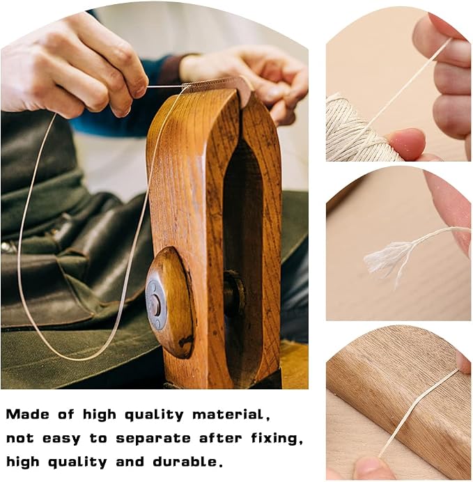 Waxed Thread, Upholstery Needle and Thread 55 Yards 150D Flat