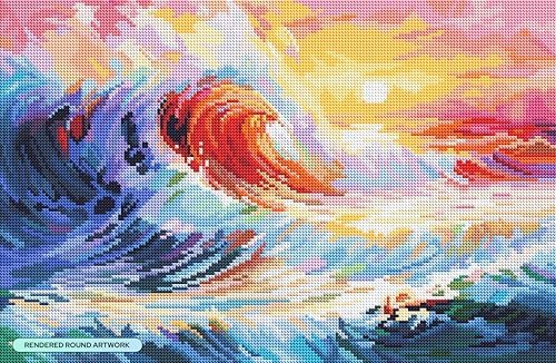 DIAMOND ART CLUB Colorful Ocean Waves Diamond Art Kits for Adults