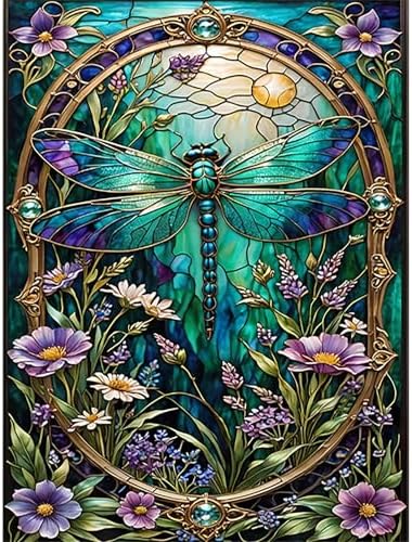 Lophomie Diamond Art Kits for Adults, 5D Dragonfly Diamond Painting Kits