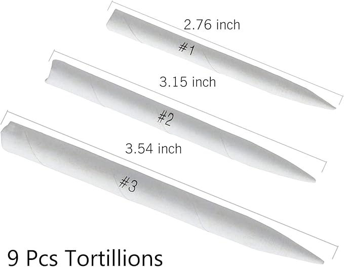 21 Pcs Blending Stumps and Tortillions Paper Art Blenders
