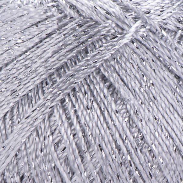 YarnArt Bright Metallic Glitter Yarn – 80% Polyamide 20% Metallic Polyester, 90g 340m, Soft Sparkle Fiber for Crochet, Lace, Summer Tops & Accessories – 4 mm Needle & Hook (128, Silver)