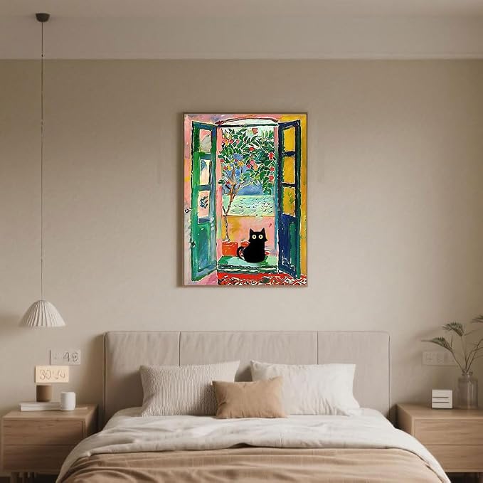 Diamond Art Kits for Adults, Black Cat DIY Diamond Painting Kits 12x16inch | Dorwendis 5D Cat Diamond Art Kits for Beginner,Round Full Drill Diamonds for Wall Home Decor Arts Craft