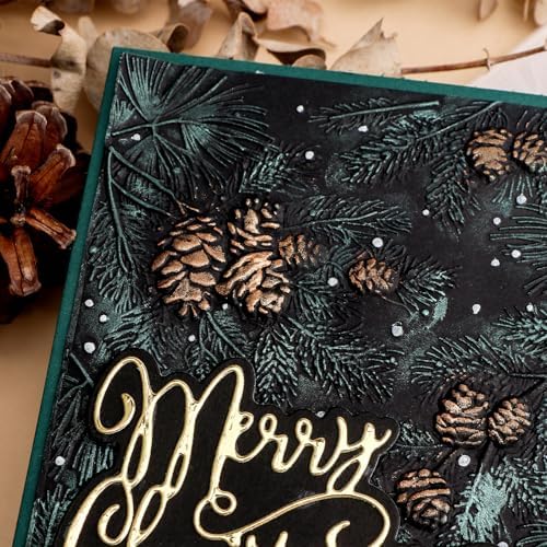 BAOFALI 3D Pine Leaves, Pine Nuts Plastic Embossing Folders for DIY Scrapbooking Photo Album Card Paper Craft Decoration for Card Making,Embossing Template Paper Card Embossing Stencil