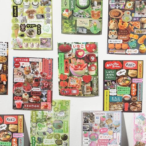 Japanese Sticker Book,45 Sheets Heisei Retro Romantic Memory Series Comic Manga Style Cute Stickers Book Aesthetic for DIY Kawaii Scrapbooking Journaling Handbook Decoration (Memory)