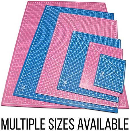 U.S. Art Supply 24"x36" Self-Healing Cutting Mat 5-Ply Pink/Blue