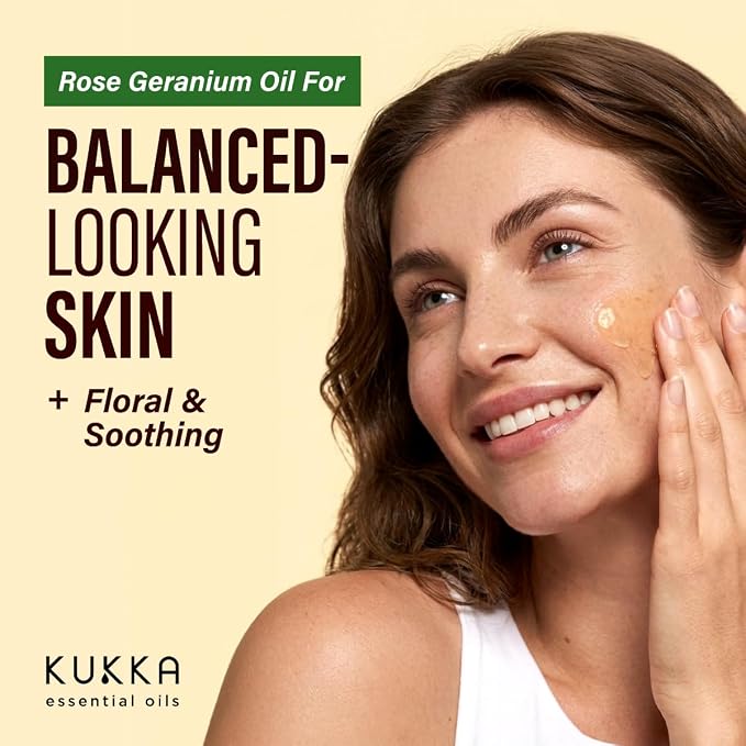 100% Pure Rose Geranium Essential Oil 4 Fl Oz - Geranium Oil for Skin | Undiluted for Hair, Scalp, Diffuser, Aromatherapy, Body Massage and Blending - Sweet Floral Aroma, with Dropper