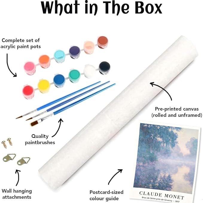 3 Pack Monet Paint by Numbers Kit for Adults Beginner (Without Frame)