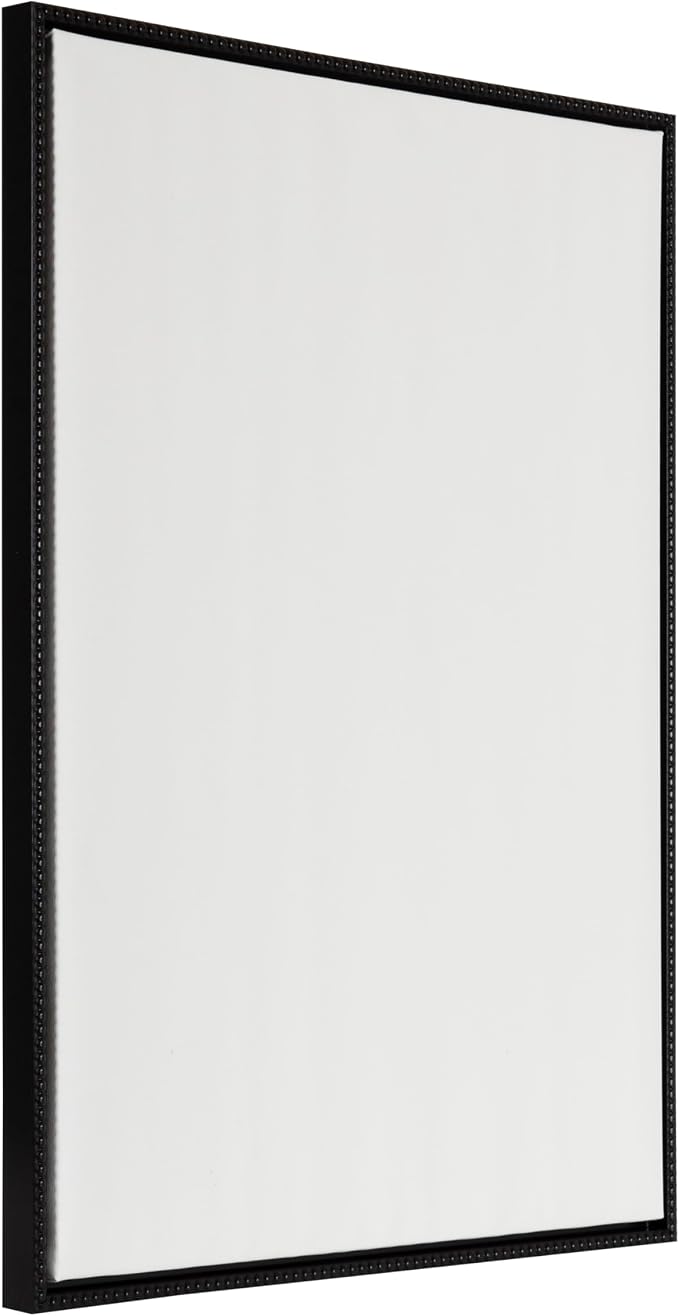 Kate and Laurel Sylvie Blank Framed Canvas Wall Art, 28x38 Black Beaded, Vintage Modern Empty Canvas for Paint-Your-Own Art, Ready to Paint Premium Canvas Already Framed