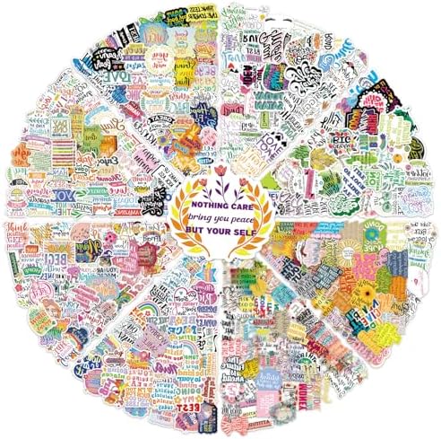 400PCS Inspirational Stickers, Holographic Motivational Sticker for Journal, Laptops, Positive Affirmation Quote Stickers - Waterproof Vinyl Scrapbook Sticker for Adults, Kids, Teachers, Classroom