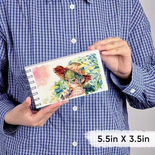 KOVIEDE 100% Cotton Watercolor Paper Pad 3.5"x5.5" (3 Pack, 30 Sheets Each)