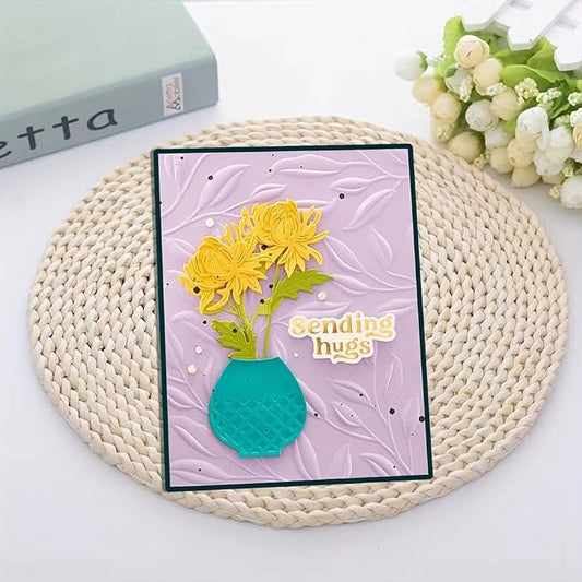 Lapoo Flowers Cutting Die for Scrapbooking - Durable Metal Cutting Die for DIY Scrapbook Photo Album Decorative Paper Card, Metal Card Making Supplies (Daisies in The Flower Pot 3.9 x 3.5 in)