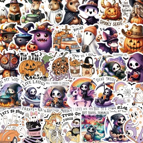 131 Pcs Cute Spooky Halloween Stickers for Journaling & Scrapbooking – Vintage Aesthetic Matte Planner Decals, No-Residue Craft Supplies for Adults, Teens & Junk Journal Lovers