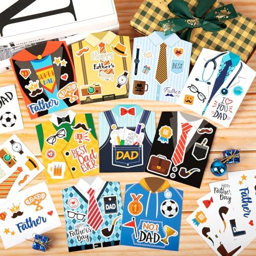 Sereliy 45 Set Father's Day Card Making Kits for Kids, Father's Day Shirt DIY Crafts, Bulk Father's Day Handmade Crafts for Classroom. (Father 45)