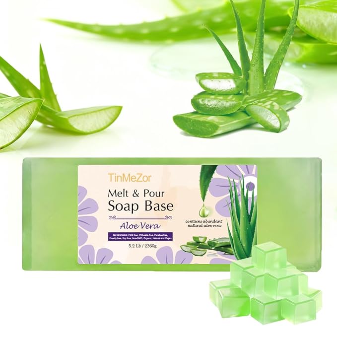 Aloe Vera Soap Base,Melt and Pour Soap Base SLS PEG Free 5.2 LBS