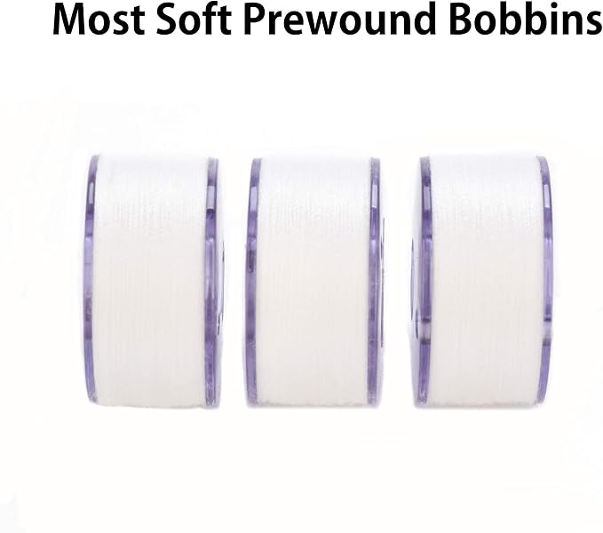 Simthread 144pcs Size A SA156 90WT Prewound Bobbin Thread - White