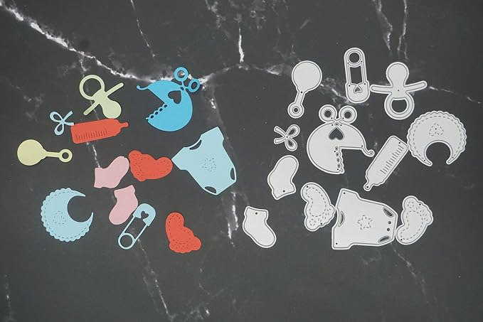 Baby Shower Cutting Die Baby Products Die Cuts for Card Making Cute Infant Foot Dies for Baby Shower Decoupage DIY Scrapbooking Photo Album Card Craft Birthday Decor Stencil Template Tool