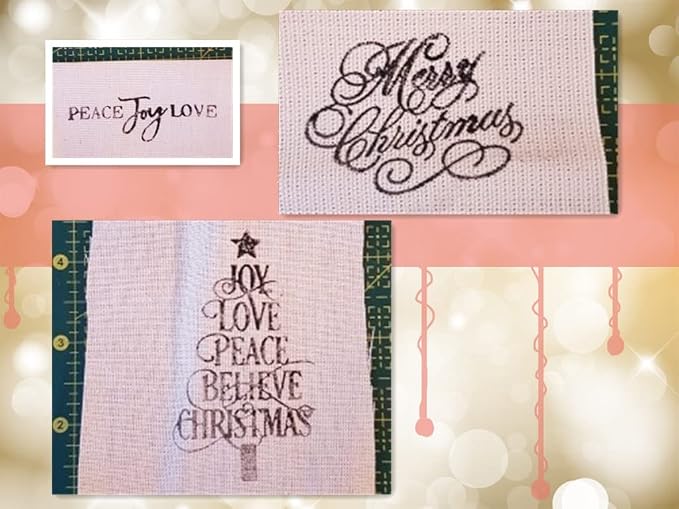 Iridescent Merry Christmas Blessing Words Clear Stamps for Card Making Decoration DIY Scrapbooking,Graceful Handwriting Tree Album Decorative Silicon Stamp Crafts