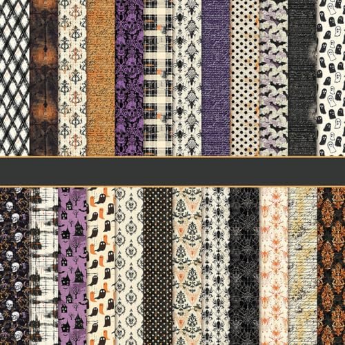 Vintage Helloween Scrapbook Paper Pad Decoupage Origami, 24 Sheets 6-in