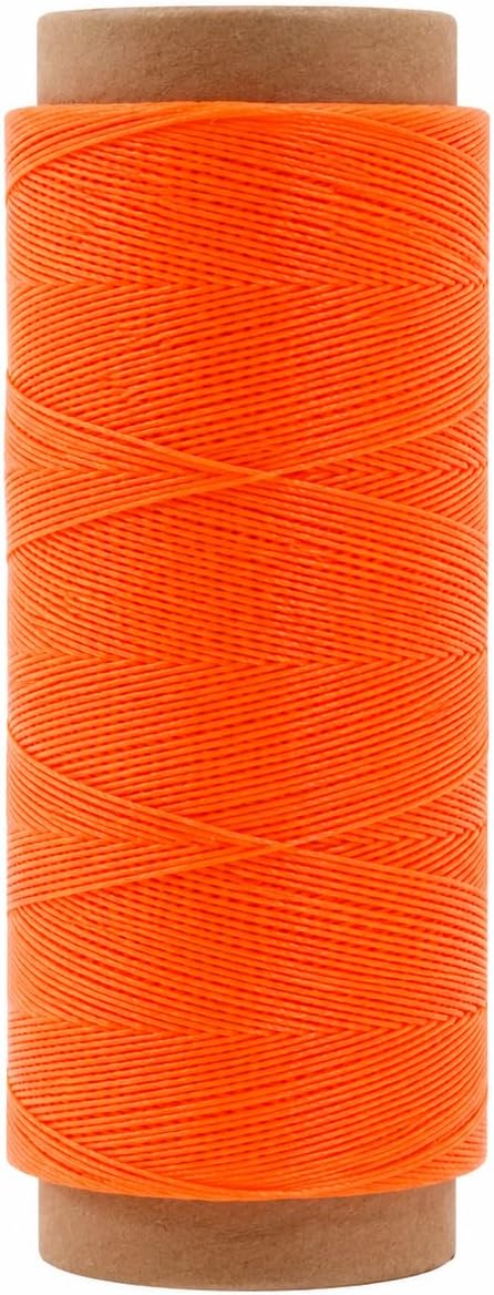 Mandala Crafts 200M 0.45mm Orange Round Waxed Thread for Leather Sewing