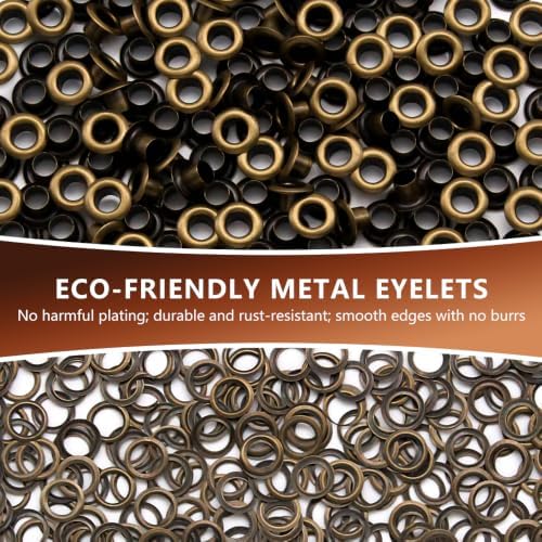 SEMINI 400 Sets 4mm Bronze Grommet Eyelet Kit for Fabric Leather Crafts