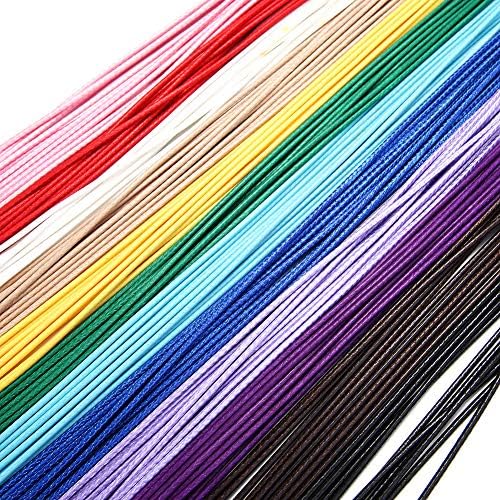 60Pcs Waxed Necklace Cord Bulk for Jewelry Making,Necklace Rope String with Clasp for DIY Bracelet Pendant,Multicolor