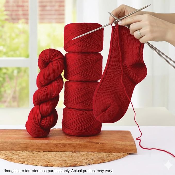 KnitPro Symfonie Fingering Weight Merino Wool Yarn 100g, Red Rose
