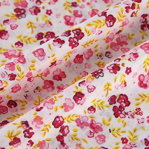 Cotton Fabric DIY Making Supplies Quilting Patchwork Fabric Fat Quarter Bundles DIY for Quilting Cotton Patchwork Cushions (Flowers, 20" x 20")