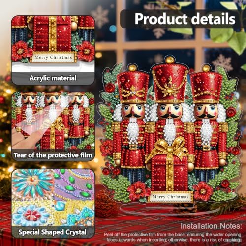 Christmas Diamond Art Kits for Adults,Nutcracker Soldiers Diamond Painting