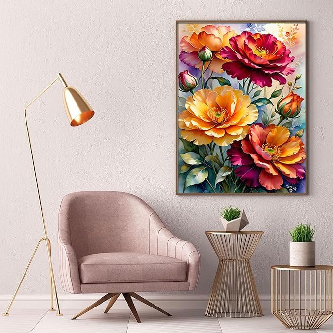 Ekuxom Flower Diamond Art Kits for Adults-Diamond Painting 12x16inch