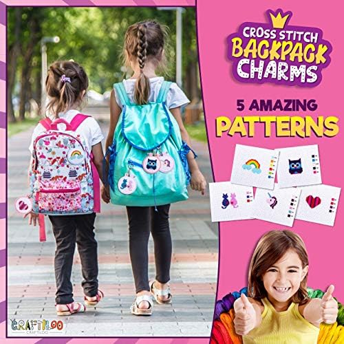 Cross Stitch Kit for Kids - 5 Easy Stamped Embroidery Kits for Beginners